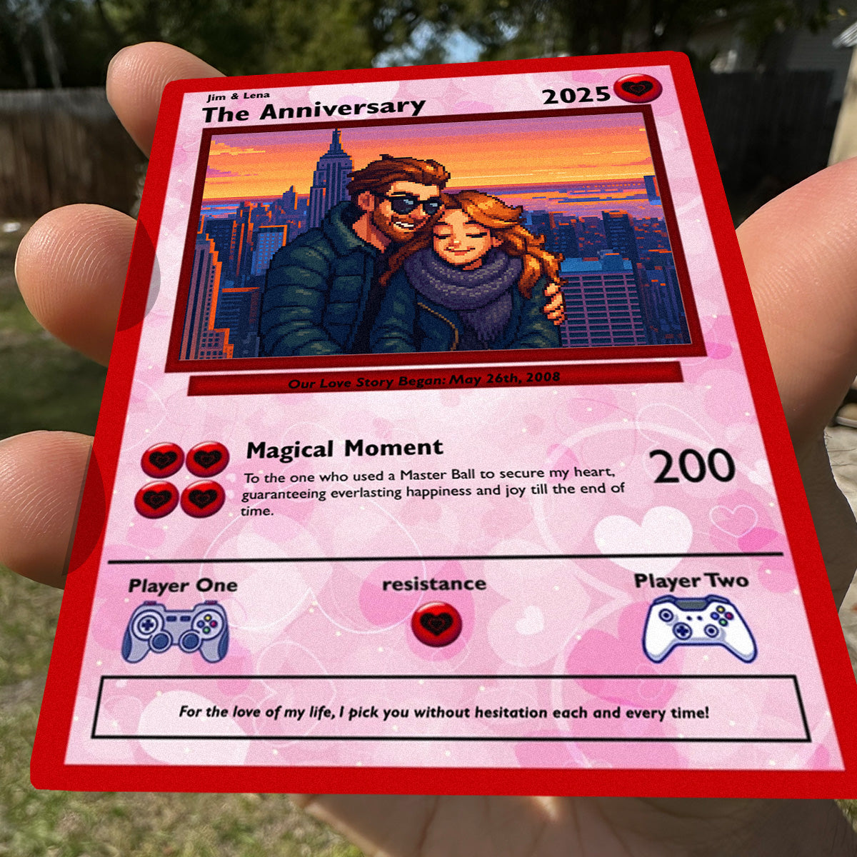 Anniversary Card - Build Your Custom Pixel Art