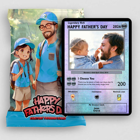 pokemon card for father's day Personalized Poke Father's Day Card - Best Dad Ever - Custom Gift for Dad - Father's Day Gifts
